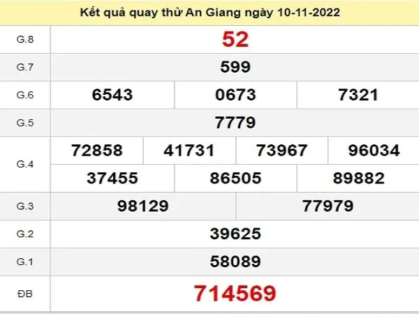 Quay thử xổ số An Giang ngày 10/11/2022